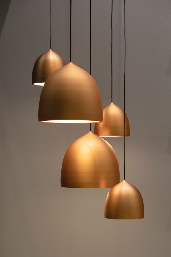 turned on pendant lamps